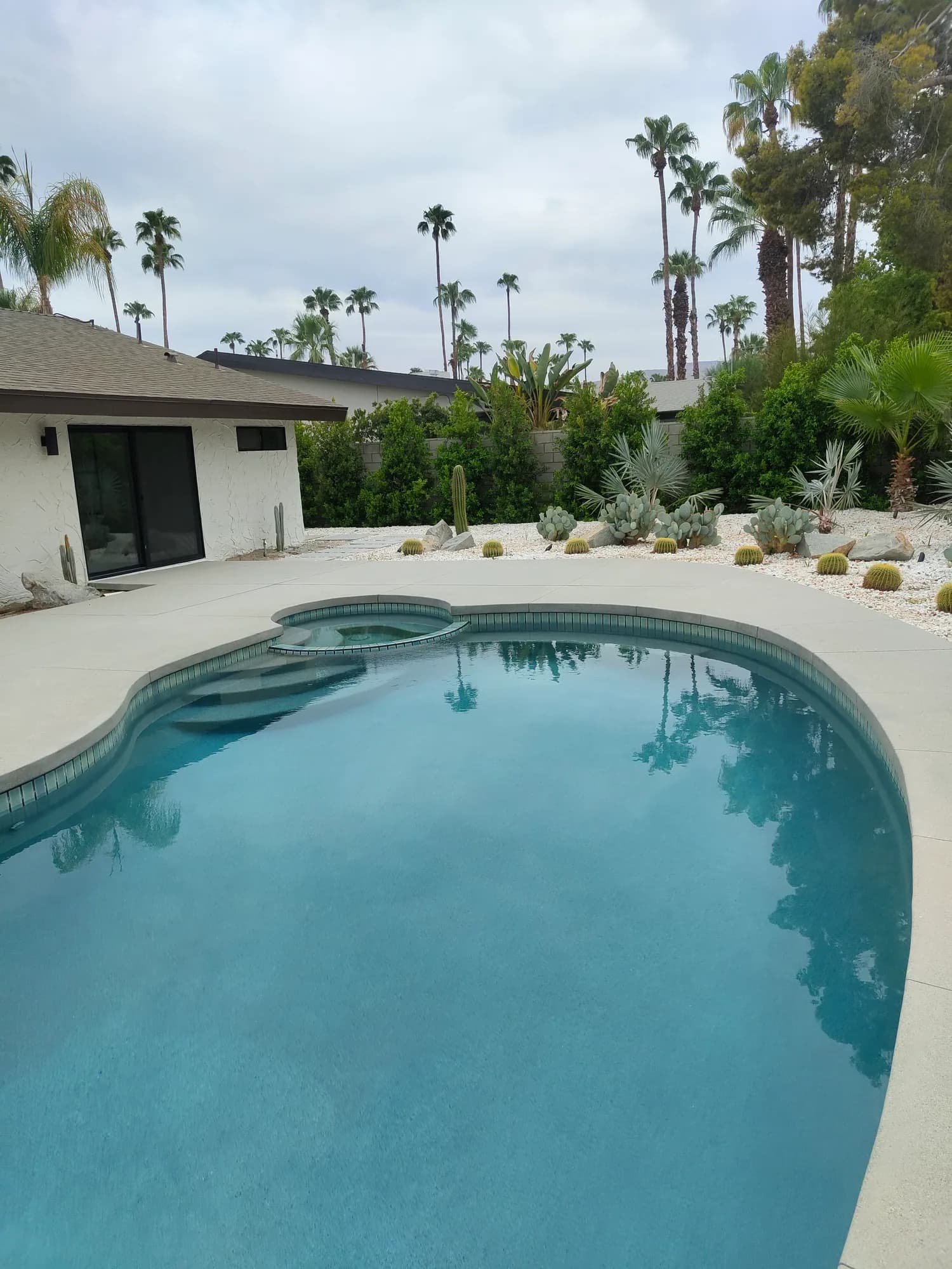 Refreshed custom pool and spa designed for a desert backyard