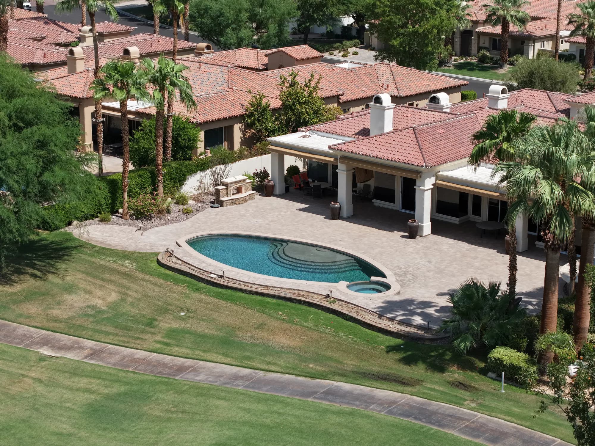 Professionally constructed residential pool and outdoor living space